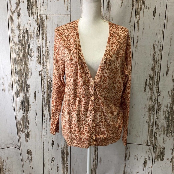 Merona Peach with Peach Dot Design Cardigan Sweater Size XXL - Picture 1 of 4